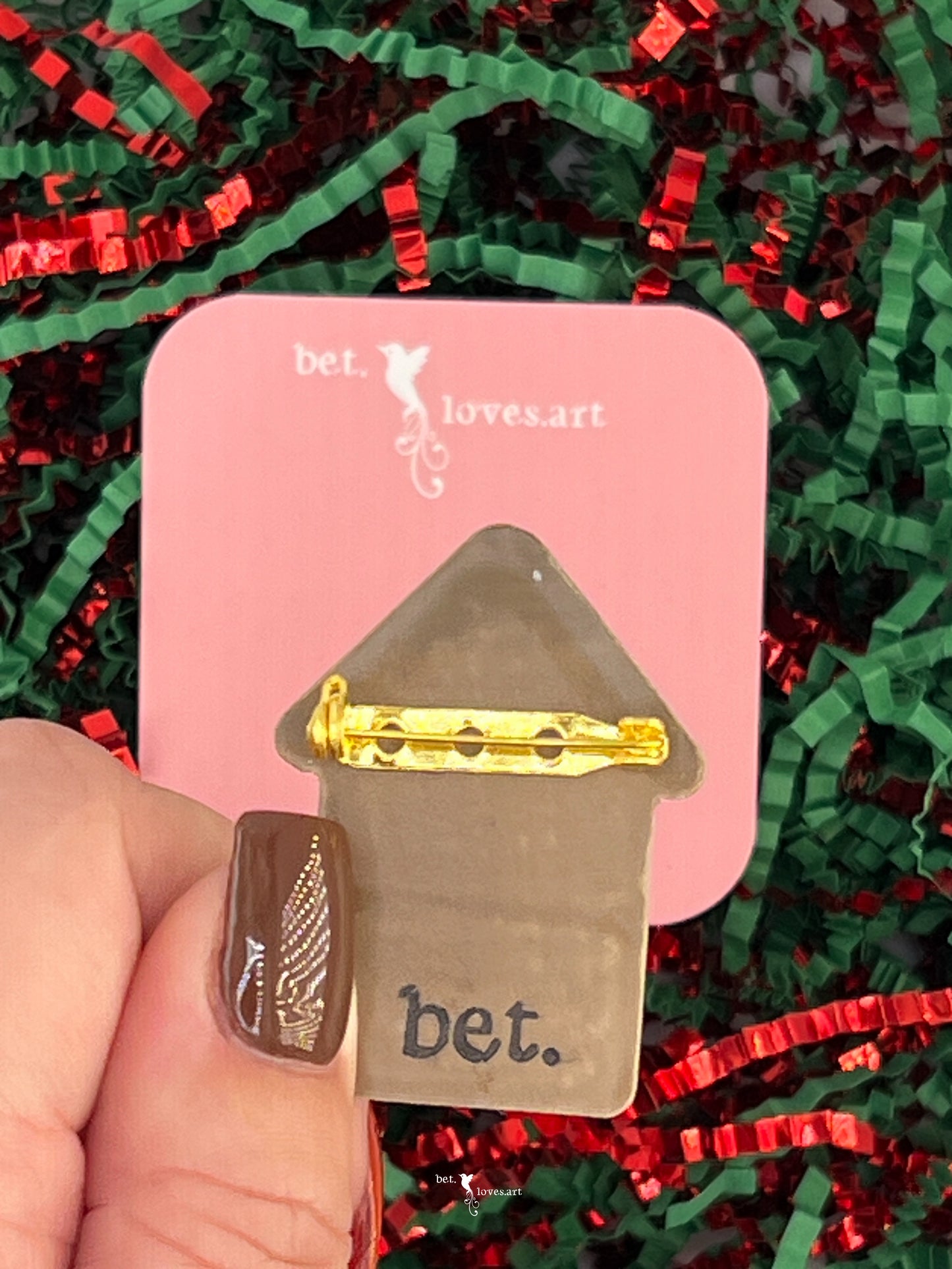 070 - Christmas house gingerbread biscuit brooch