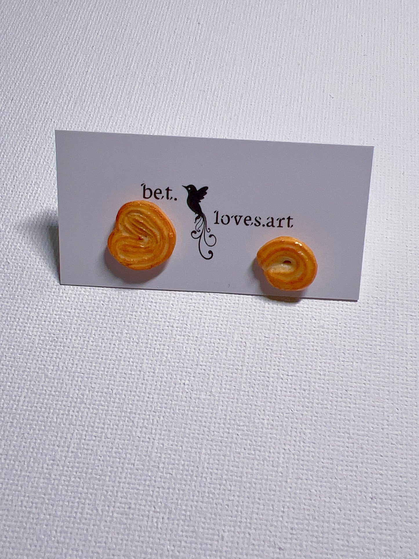 036 - Mini palmier and buttered cookie stud earrings