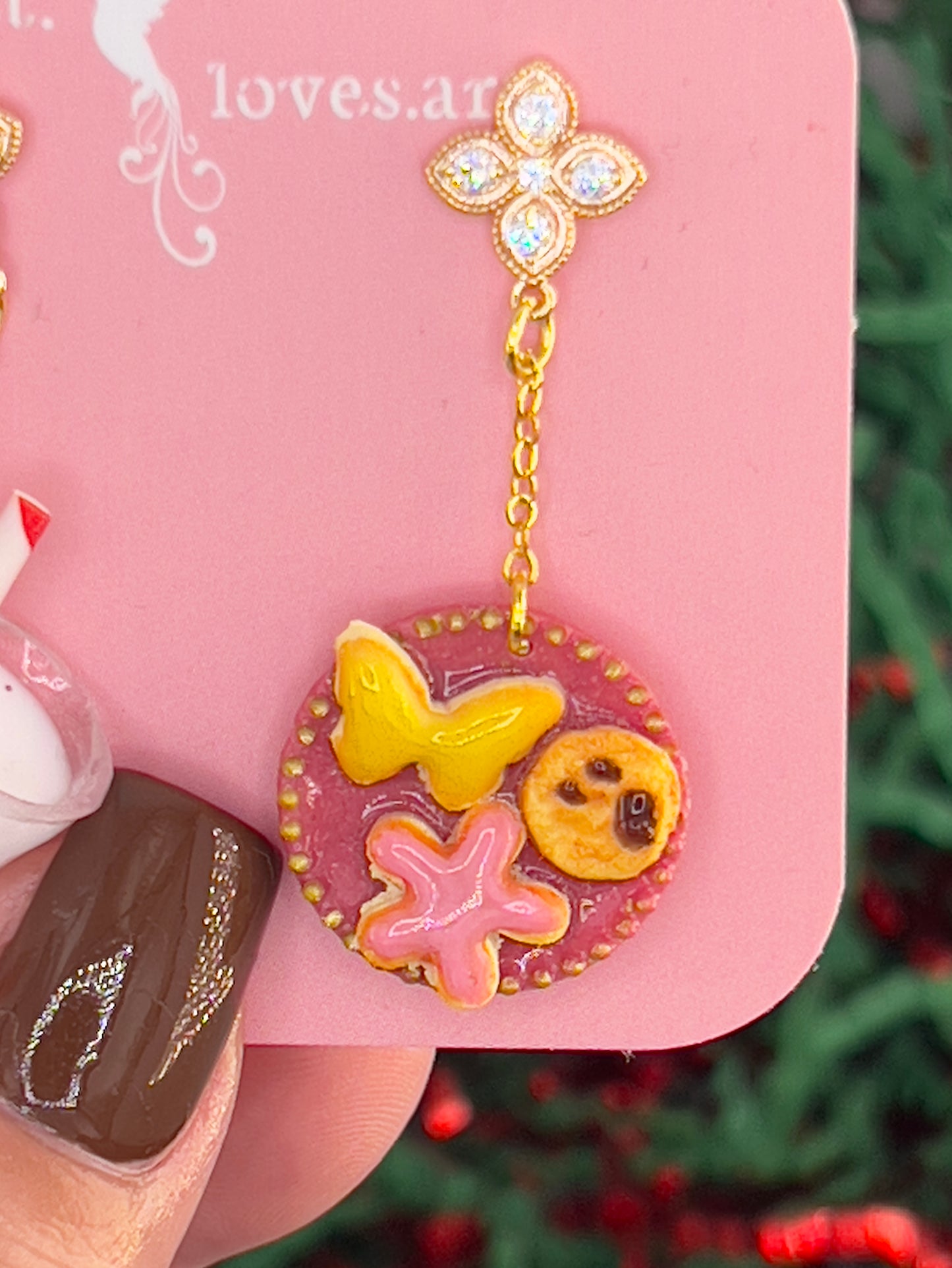 062 - Milk & cookies for Santa earrings