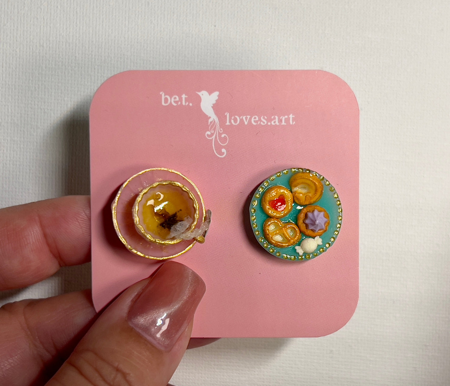 Tea set earrings