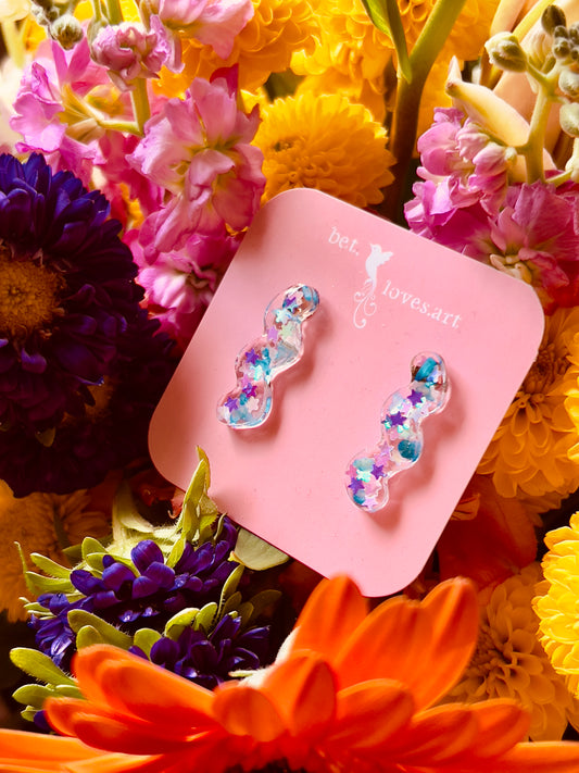 047 - Resin wiggle earrings