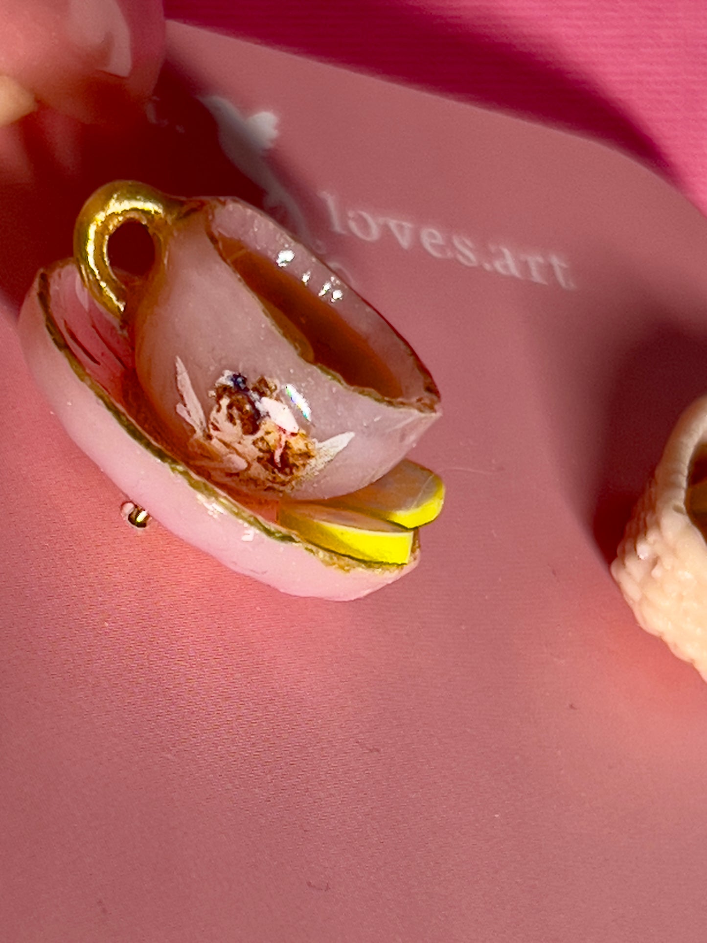 025 - Mini light purple teacup and a basket of bread roll