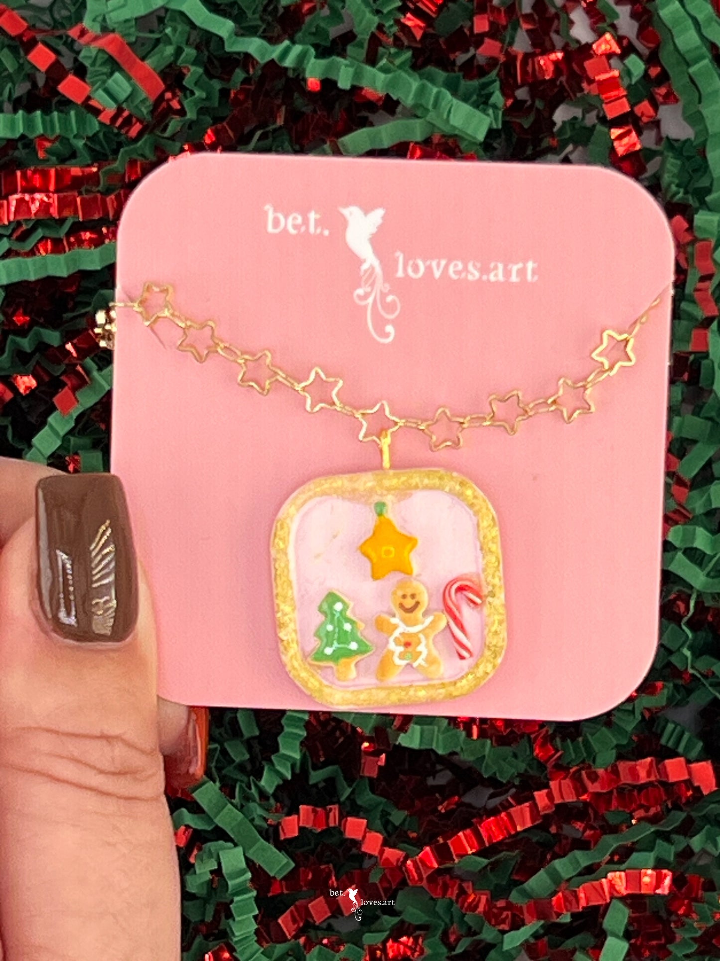 078 - Gingerbread biscuit necklace