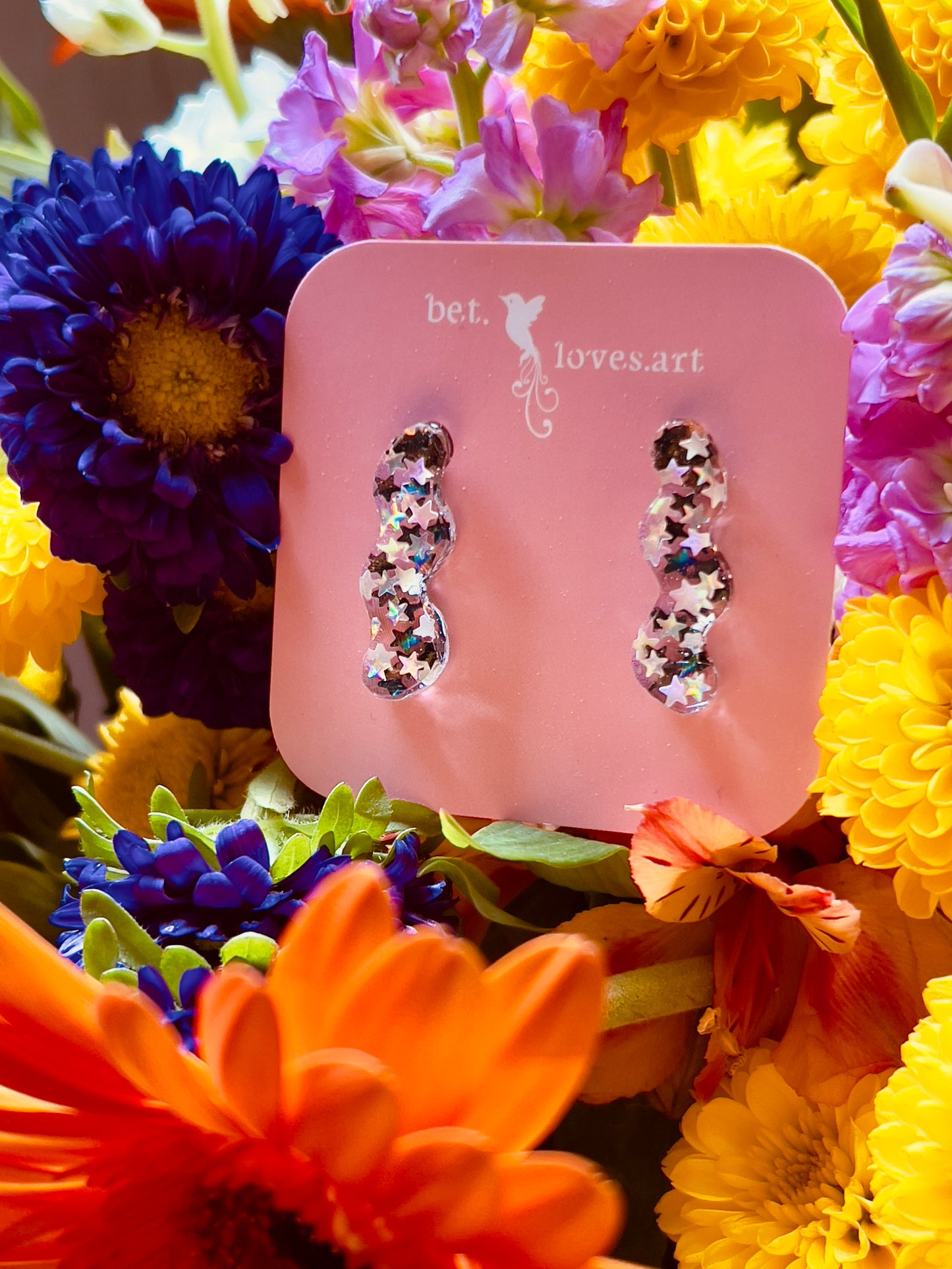 047 - Resin wiggle earrings