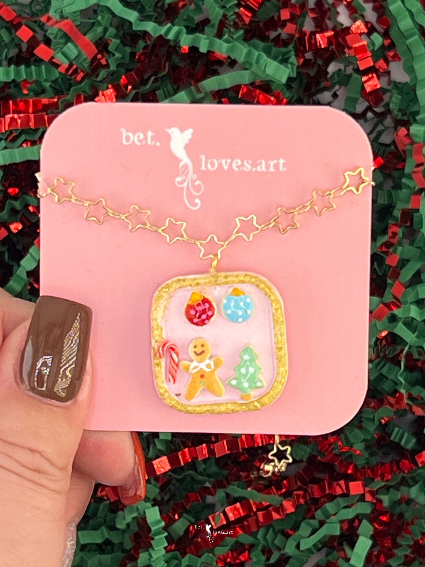 079 - Gingerbread biscuit necklace