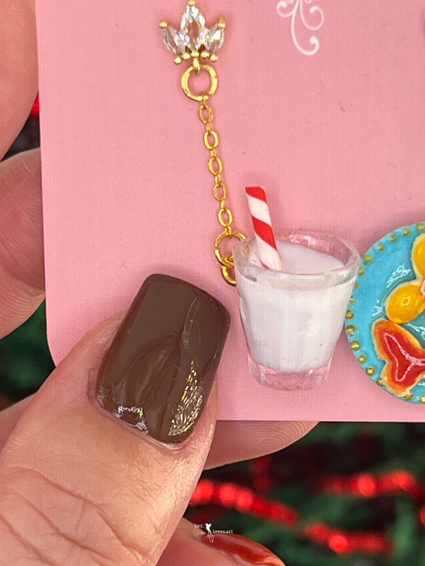067 - Milk & cookies for Santa earrings