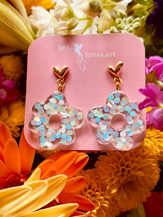 048 - Resin flower earrings