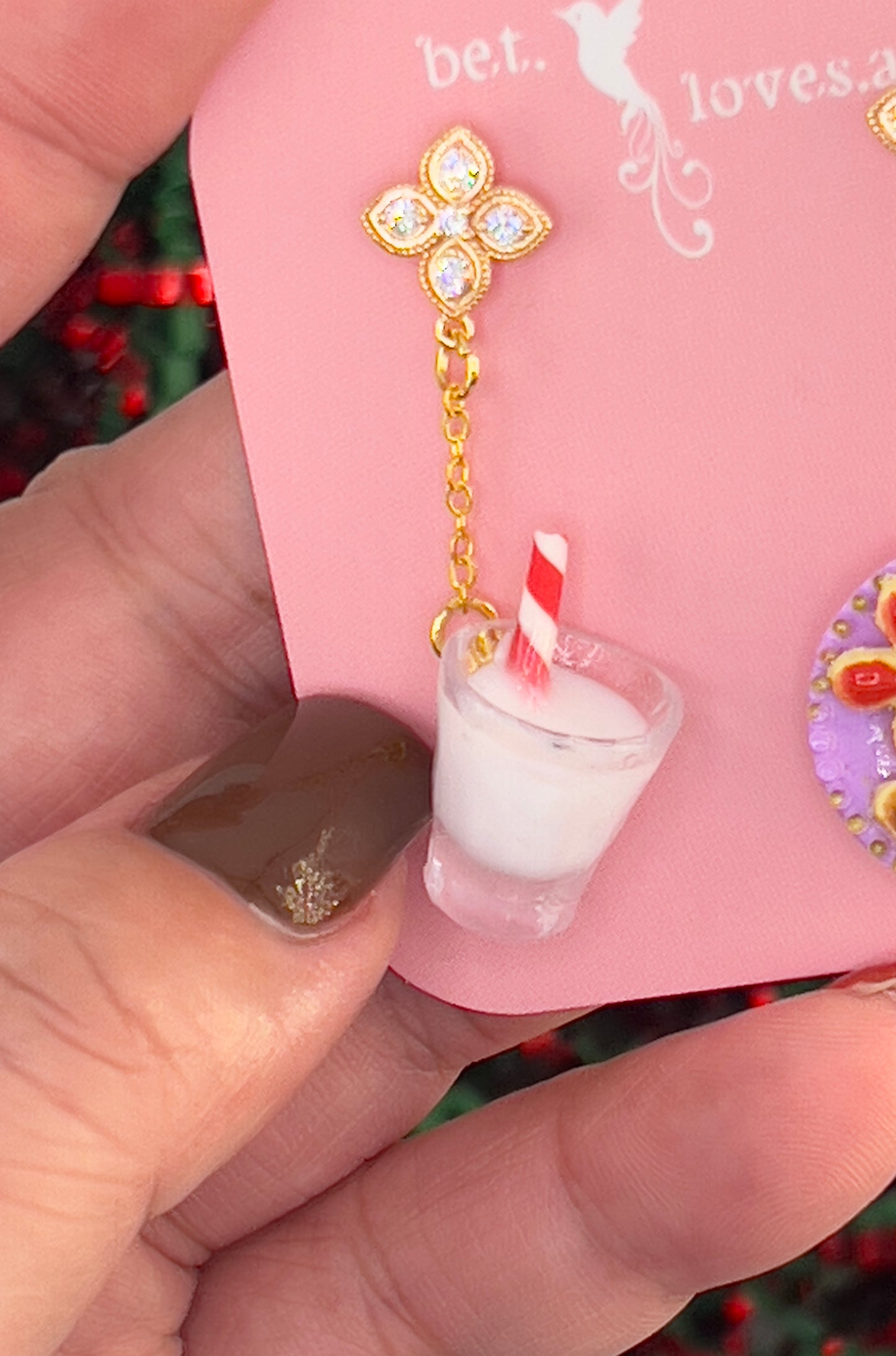 061 - Milk & cookies for Santa earrings