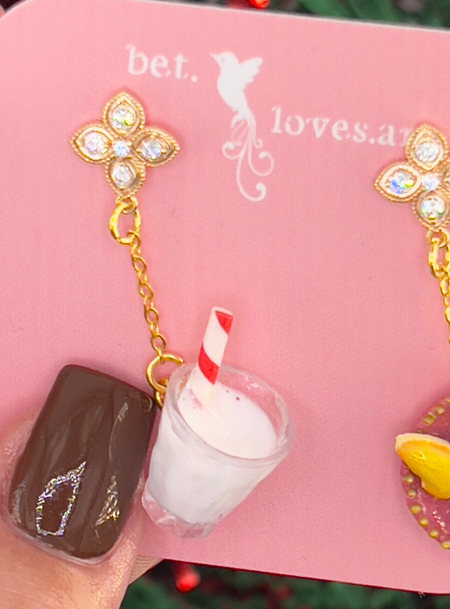 062 - Milk & cookies for Santa earrings