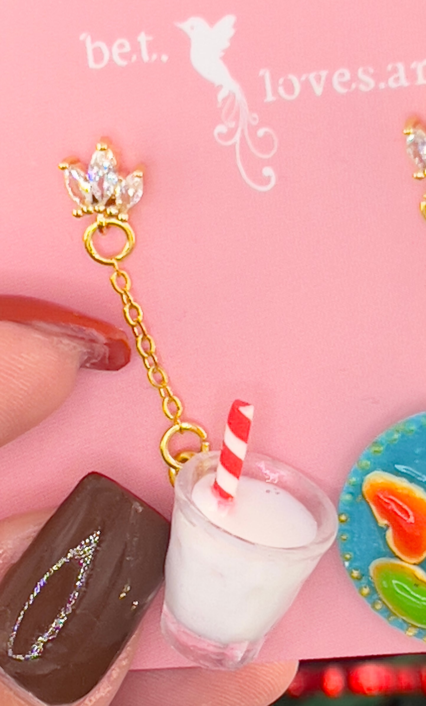 063 - Milk & cookies for Santa earrings