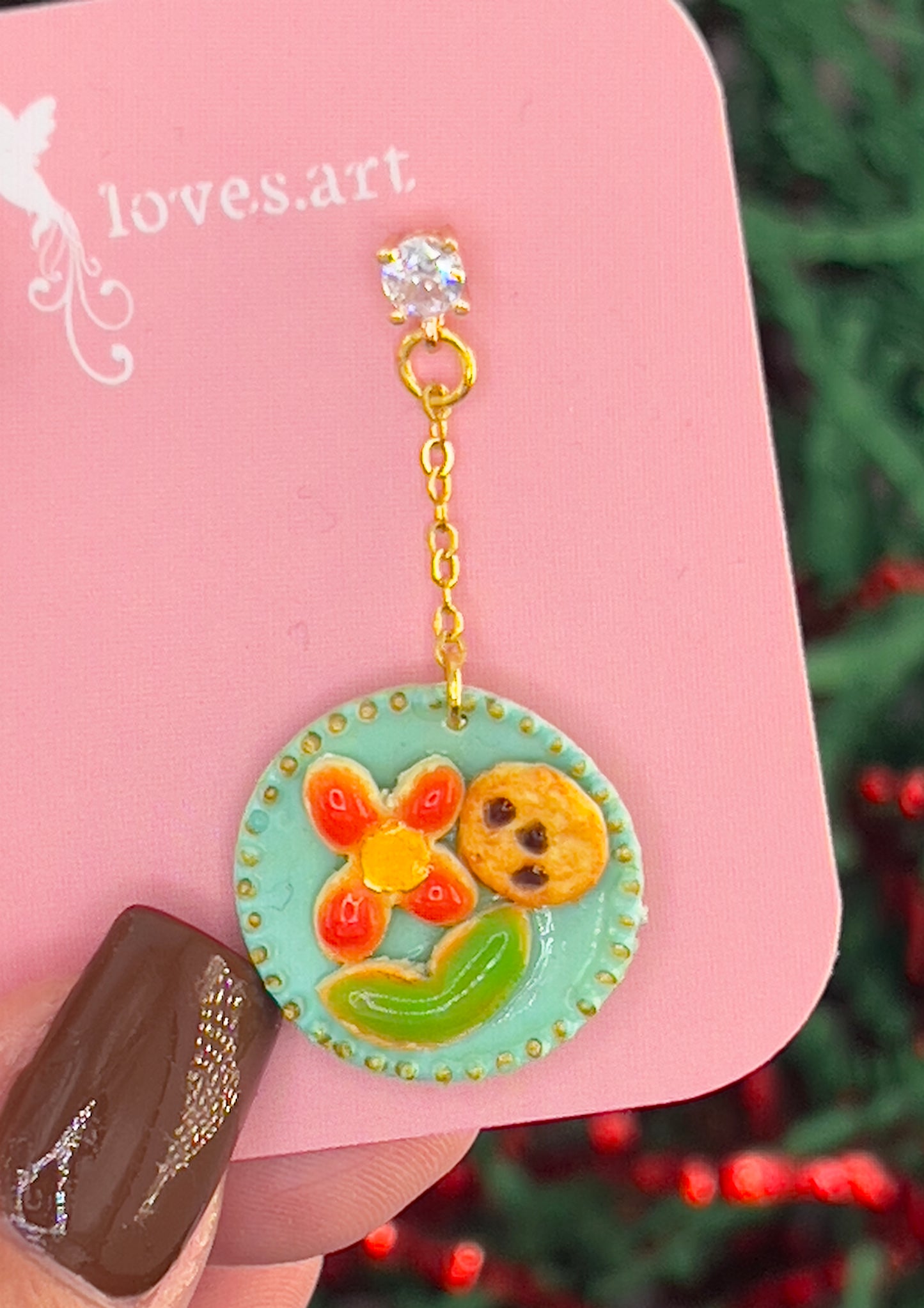 064 - Milk & cookies for Santa earrings