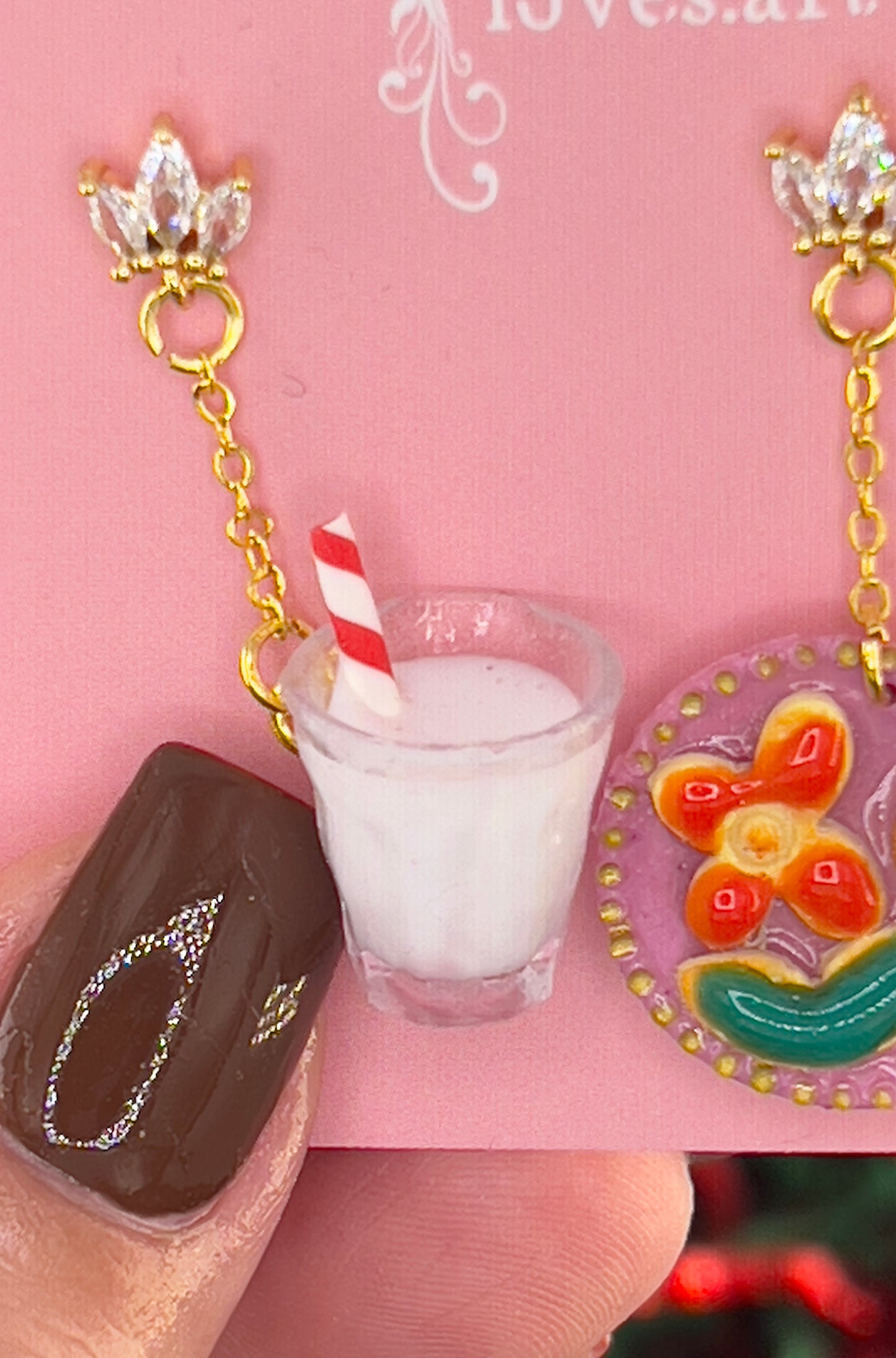 065 - Milk & cookies for Santa earrings