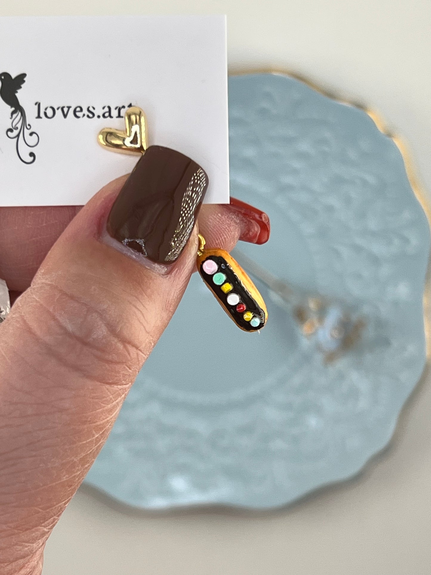 087 - Itsy bitsy teapot & eclair earrings