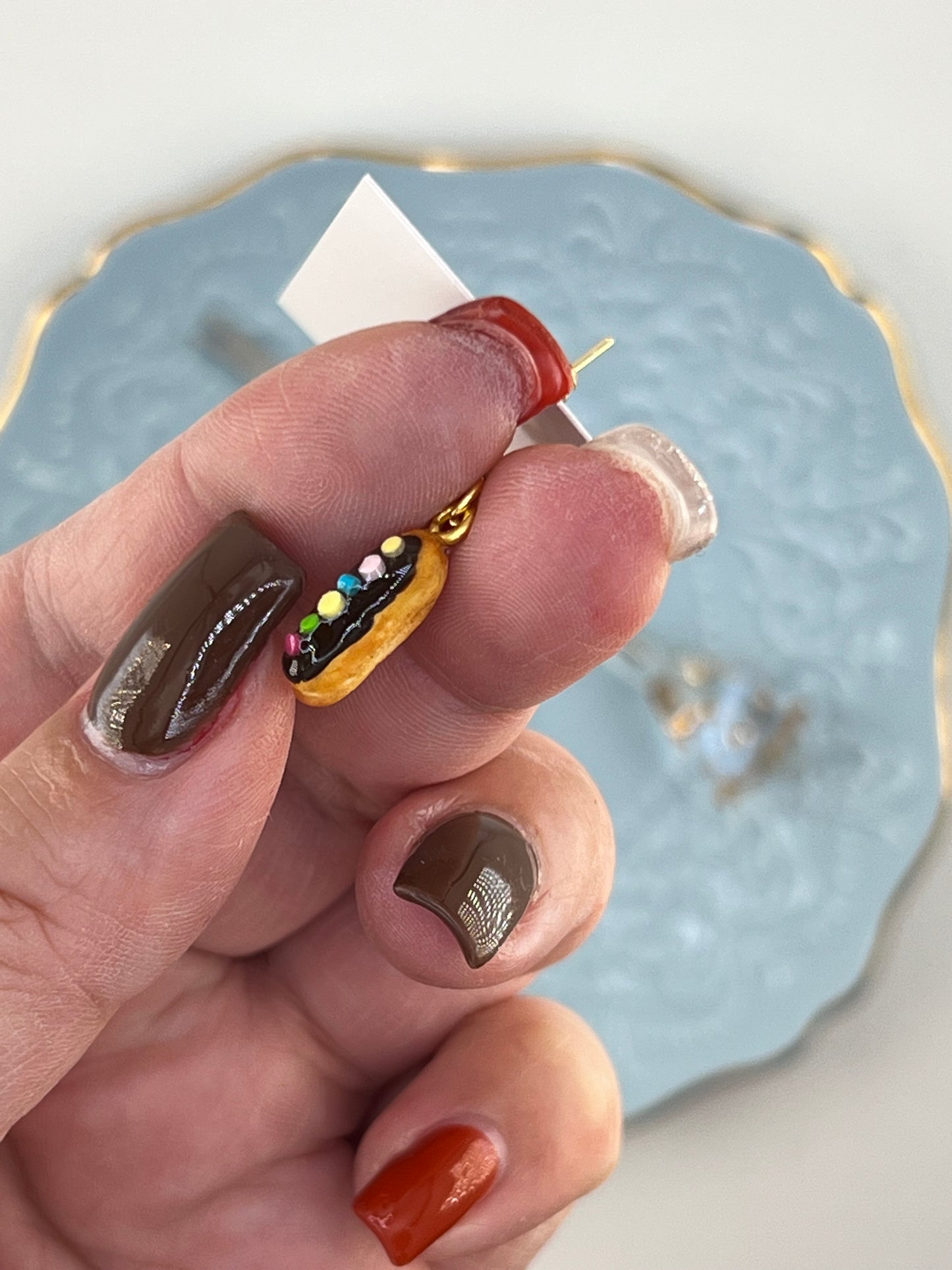 089 - Itsy bitsy teapot & eclair earrings