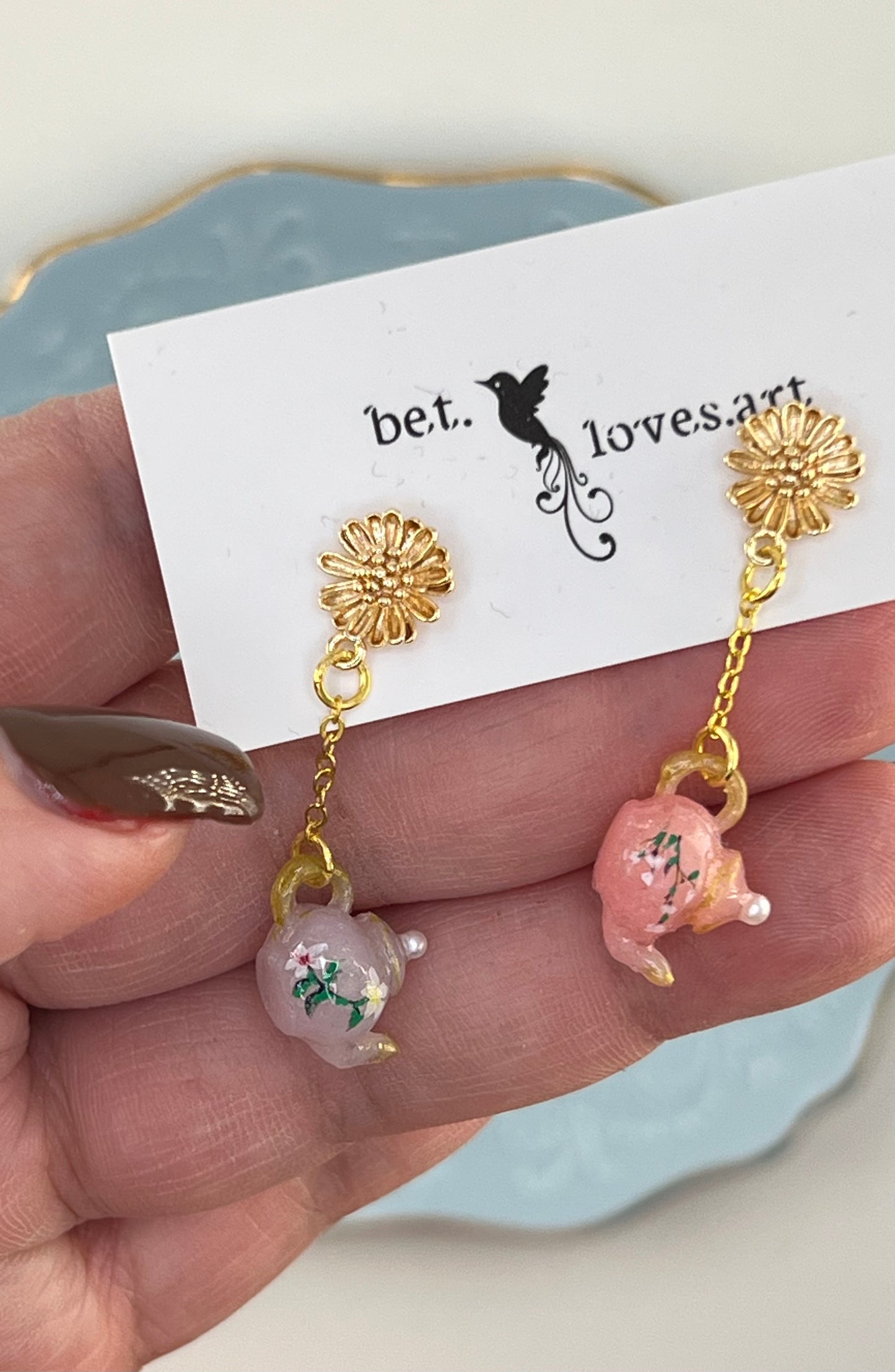 090 - Itsy bitsy teapot earrings